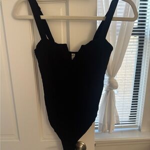 Free People Black Bodysuit